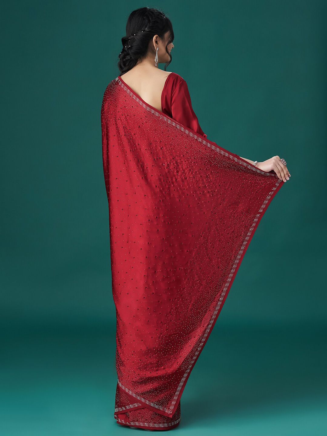 kasee Embellished Satin Saree | Grocsy