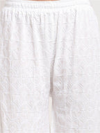 TAG 7 Pack Of 2 Women White Embroidered Palazzos | Grocsy