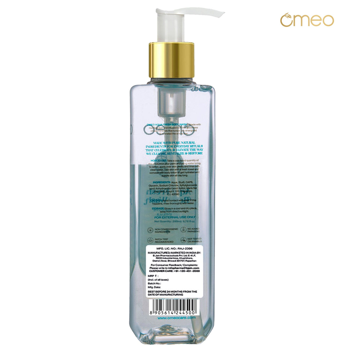 Omeo Aqua Fresh Body Wash - Gentle Cleansing, Soft Nourshing Body Wash | Grocsy