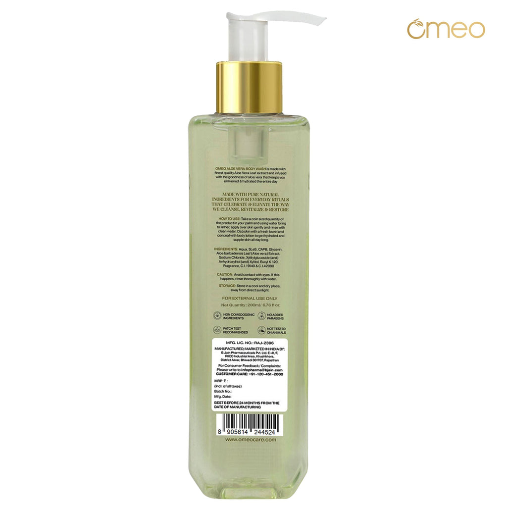 Omeo Aloe Vera Body Wash - Gentle Cleansing, Soft Nourshing Body Wash | Grocsy