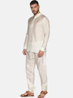 Sethukrishna Cream-Coloured Kurta with Pyjamas For Men | Grocsy