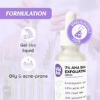 Wild Oak 7% AHA BHA Exfoliating Face Serum Pore Cleansing & Anti-Aging, Anti Acne Serum | Grocsy