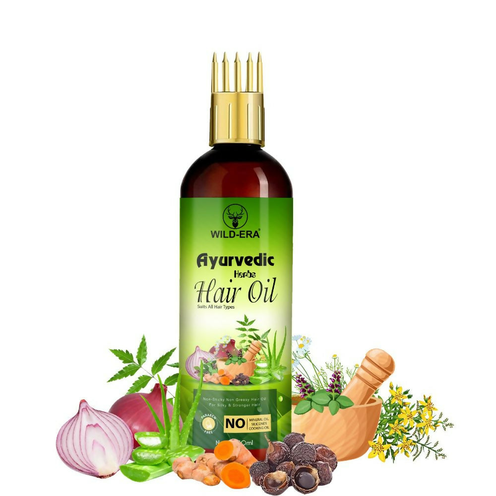 Wildera Bringha Ayurvedic Hair Oil, Hair Fall Control and Hair Growth with Bringharaj Oil | Grocsy