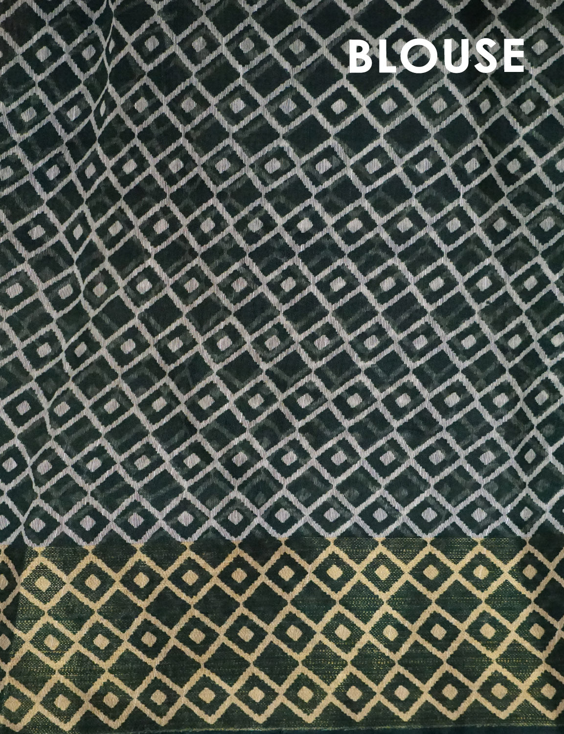 Half White And Parrot Green Colour Ikat Design Semi Chanderi Saree By Gayathri Reddy Designer Studio | Grocsy
