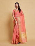 Sangria Woven Design Border Art Silk Banarasi Saree | Grocsy