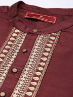 House of Pataudi Ethnic Motifs Embroidered Cotton Jashn Kurta | Grocsy