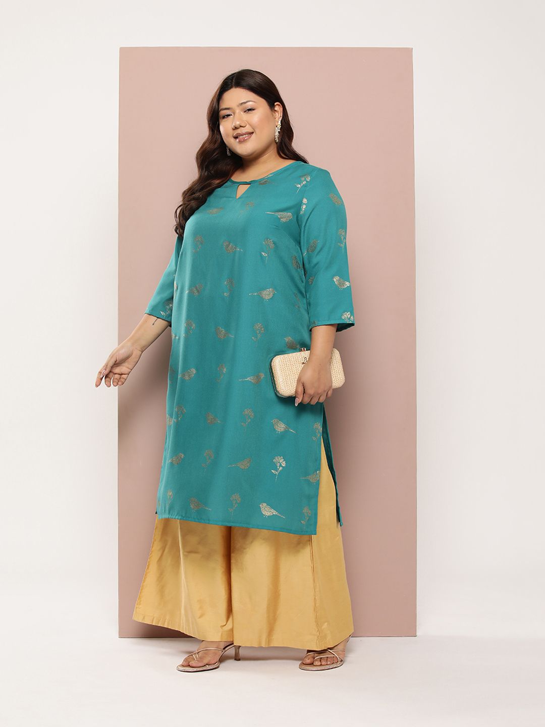 Sztori Plus Size Ethnic Motifs Printed Straight Kurta | Grocsy
