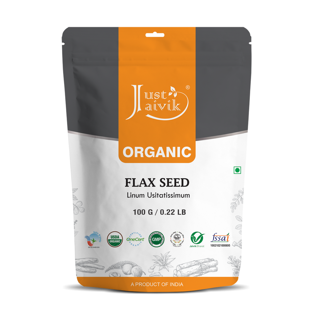 Just Jaivik Organic Flax Seeds | Grocsy