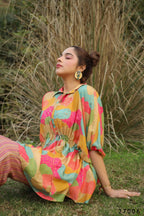 Women's Casual Fashionable Multi Mull Cotton co-ord set - Anya | Grocsy