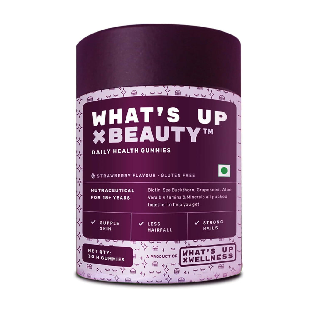 What's Up Wellness Beauty Gummies With Biotin, Zinc, Folic Acid For Hair, Skin & Nails | Grocsy