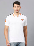 Fancode Sunrisers Hyderabad IPL Printed Polo Collar Cotton Sports T-shirt | Grocsy