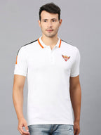 Fancode Sunrisers Hyderabad IPL Printed Polo Collar Cotton Sports T-shirt | Grocsy