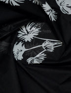 Black And Chikoo Colour Block Print Pure Mulmul Cotton Saree By Gayathri Reddy Designer Studio | Grocsy