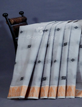 Kalanetha Shades of Grey Pure Kanchi Cotton Saree With Kanchi Traditional Border By Gayathri Reddy Designer Studio | Grocsy