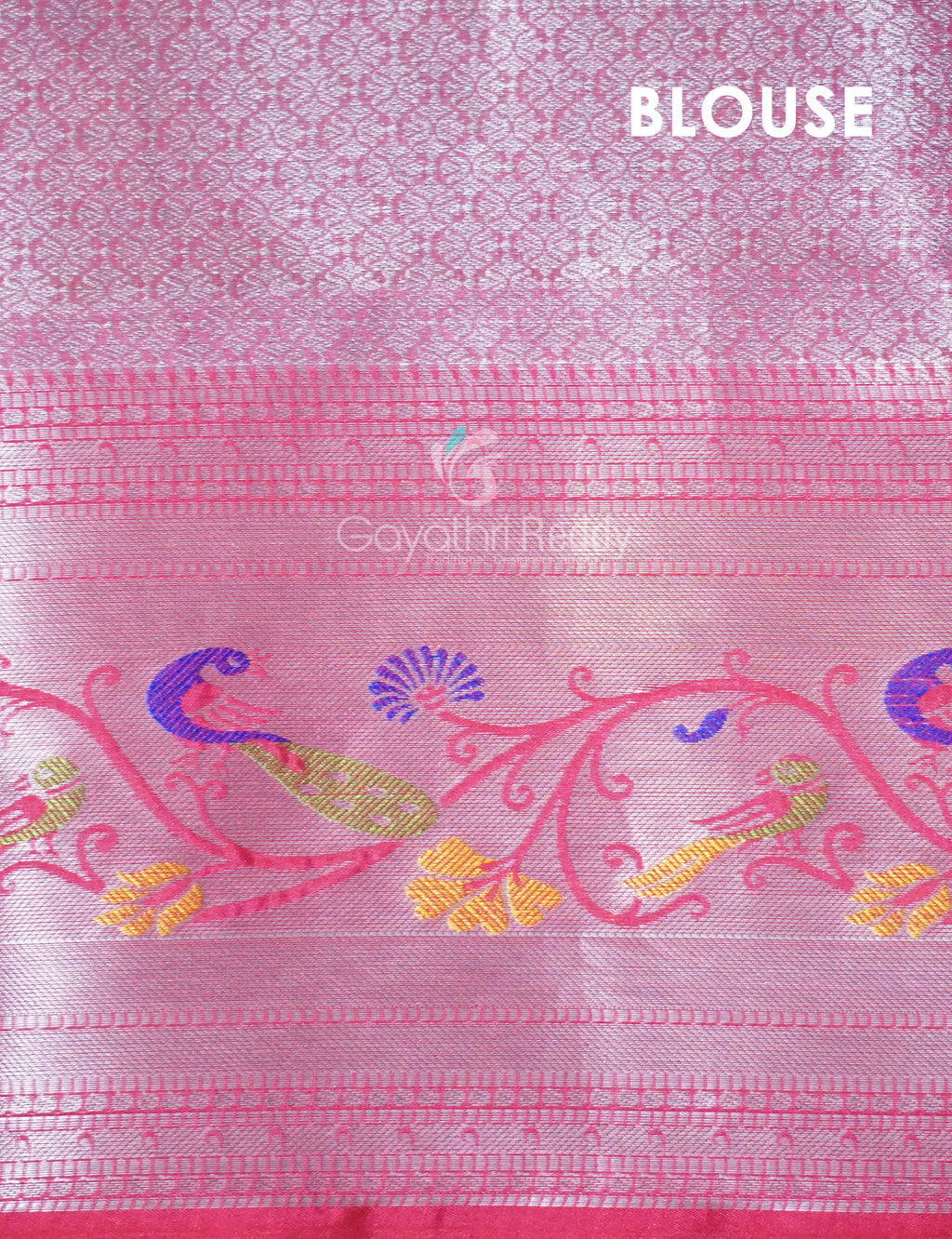 Grey And Baby Pink Colour Banaras Borders And Creeper Design Semi Silk Saree By Gayathri Reddy Designer Studio | Grocsy