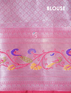 Grey And Baby Pink Colour Banaras Borders And Creeper Design Semi Silk Saree By Gayathri Reddy Designer Studio | Grocsy
