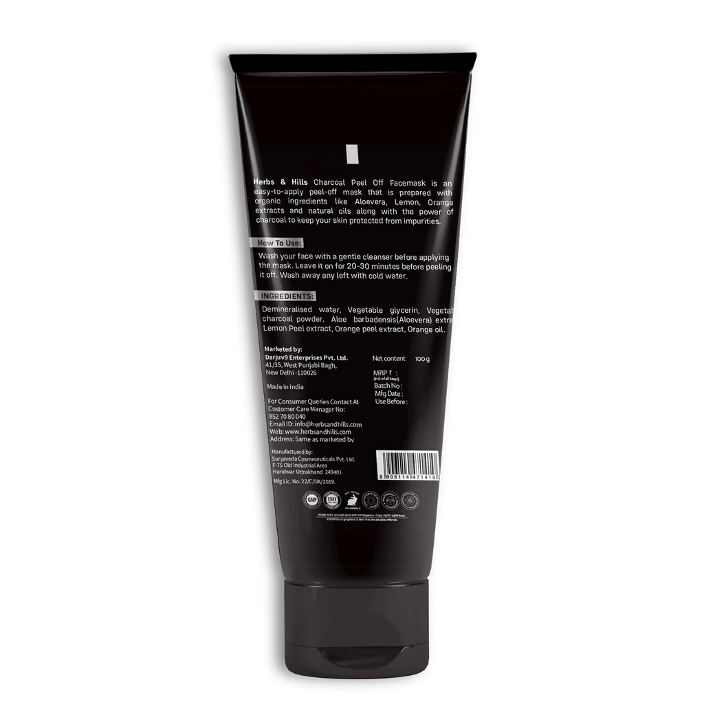 Herbs & Hills Charcoal Peel Off Facemask | Grocsy