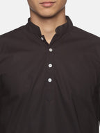 Sethukrishna Men Black Pure Cotton Kurta with Pyjamas | Grocsy
