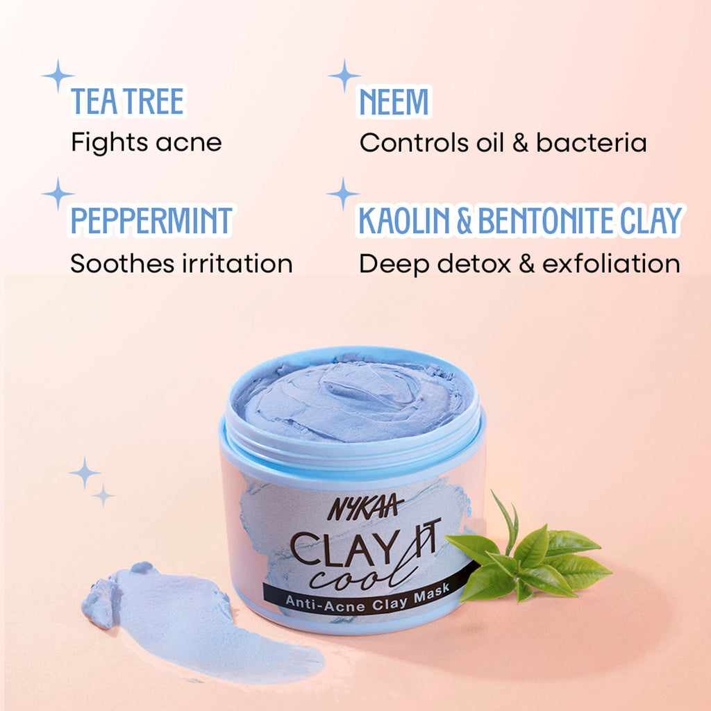 Nykaa Clay It Cool Clay Mask - Anti-Acne | Grocsy