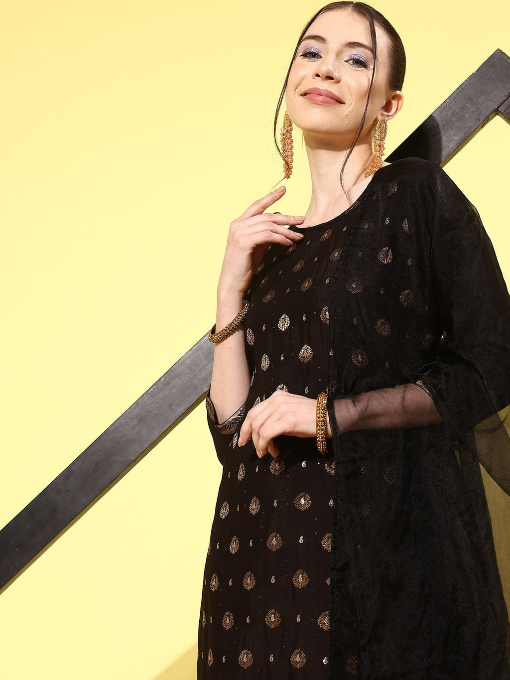 Sangria Women Ethnic Motifs Regular Kurta with Trousers & With Dupatta | Grocsy