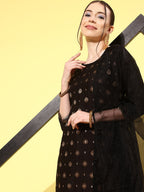 Sangria Women Ethnic Motifs Regular Kurta with Trousers & With Dupatta | Grocsy