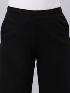 Souchii Women Black Liva Solid Palazzos | Grocsy