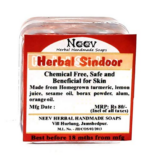 Neev Herbal Handmade Soaps Sindoor (Bright Red) | Grocsy