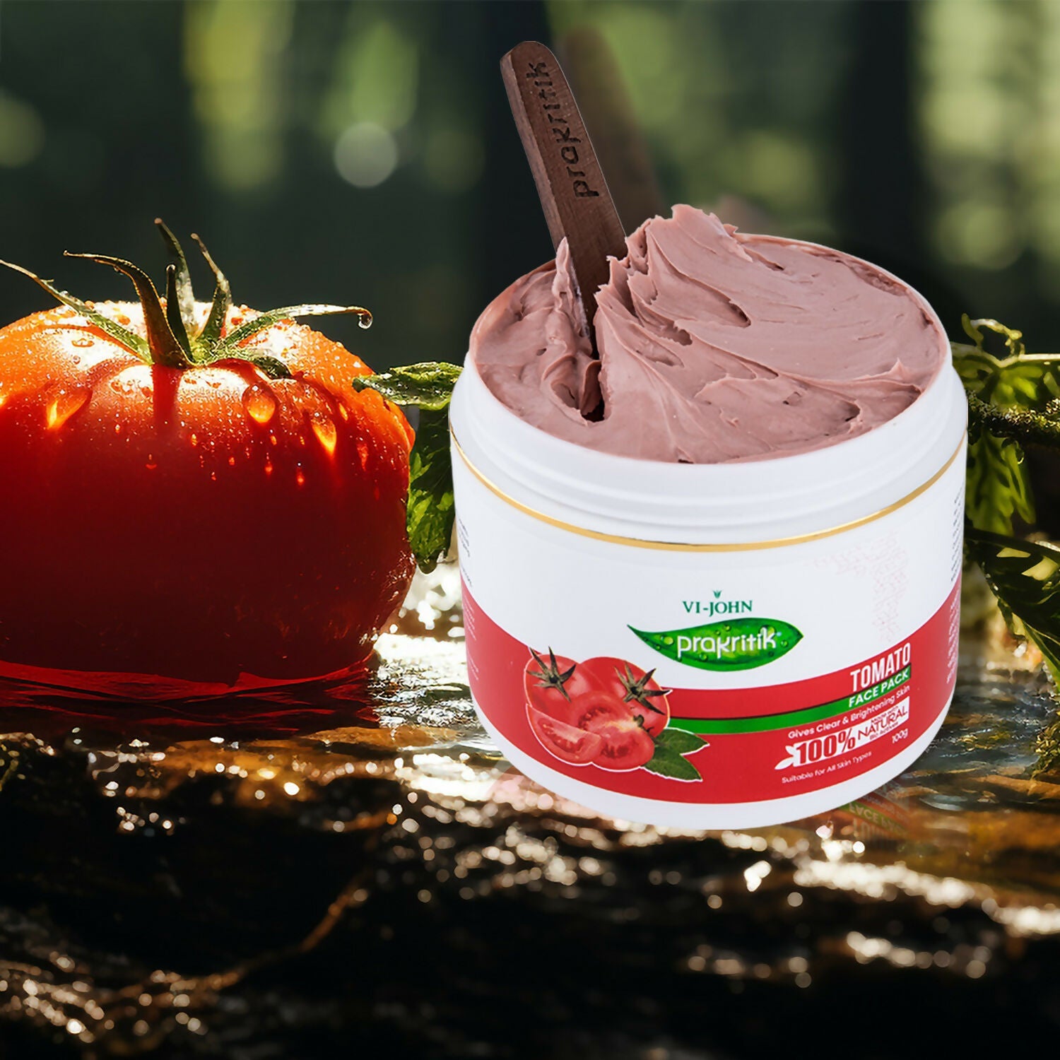 VI-JOHN Prakritik Tomato Face Pack Removes Tanning & Dead Cells Made With 100% Natural Bio Actives | Grocsy
