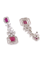 Saraf RS Jewellery Rhodium-Plated Pink AD studded Jewellery Set | Grocsy