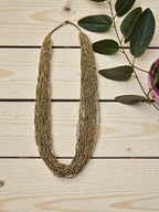 Inhanns Rangsaaz 20-Layer Luxe Long Beaded Only Necklace - Golden Long | Grocsy