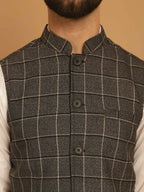 Even Apparels Nehru Jacket With Welt Pockets - Grey | Grocsy