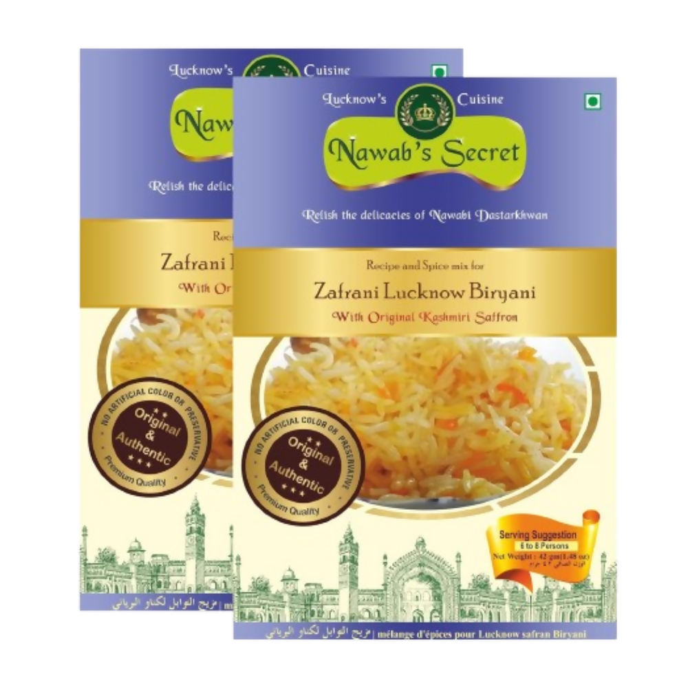 Nawab's Secret Lucknow Zafrani Biryani Masala With Kashmiri Saffron | Grocsy
