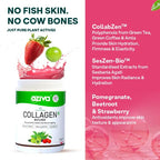 OZiva Vegan Collagen (Watermelon) with Biotin & Vitamin C For Brighter & Youthful Skin | Collagen Supplement For Women & Men | Plant Based Powder | Certified Vegan 125g + Shaker | Grocsy