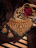 Saraf RS Jewellery Gold-Polished Stone-Studded Jewellery Set | Grocsy