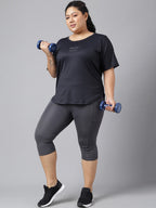 MKH Plus Size Typography Printed Dri-FIT Sports T-Shirt | Grocsy