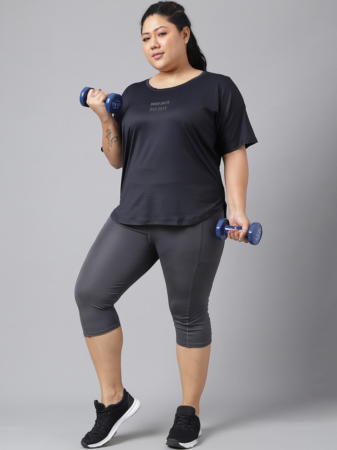 MKH Plus Size Typography Printed Dri-FIT Sports T-Shirt | Grocsy