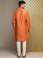 House of Pataudi Jashn Ethnic Motifs Yoke Design Sequinned Kurta | Grocsy