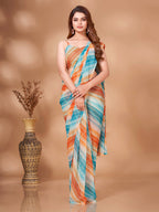 Tikhi Imli Striped Georgette Leheriya Ready to Wear Saree | Grocsy