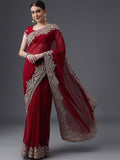 kasee Embroidered Poly Georgette Saree | Grocsy