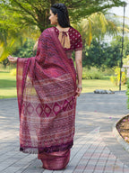 Tikhi Imli Leheriya Printed Zari Ready to Wear Saree | Grocsy