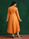 Aks Ethnic Motifs Keyhole Neck Flared Anarkali Kurta | Grocsy