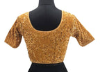 Vamika Brown Velvet Sequence Blouse | Grocsy