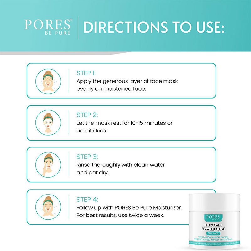 Pores Be Pure Charcoal & Seaweed Face Pack | Grocsy