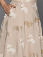 Ahalyaa Women's Traditional Wear Co-ords - Tan | Grocsy