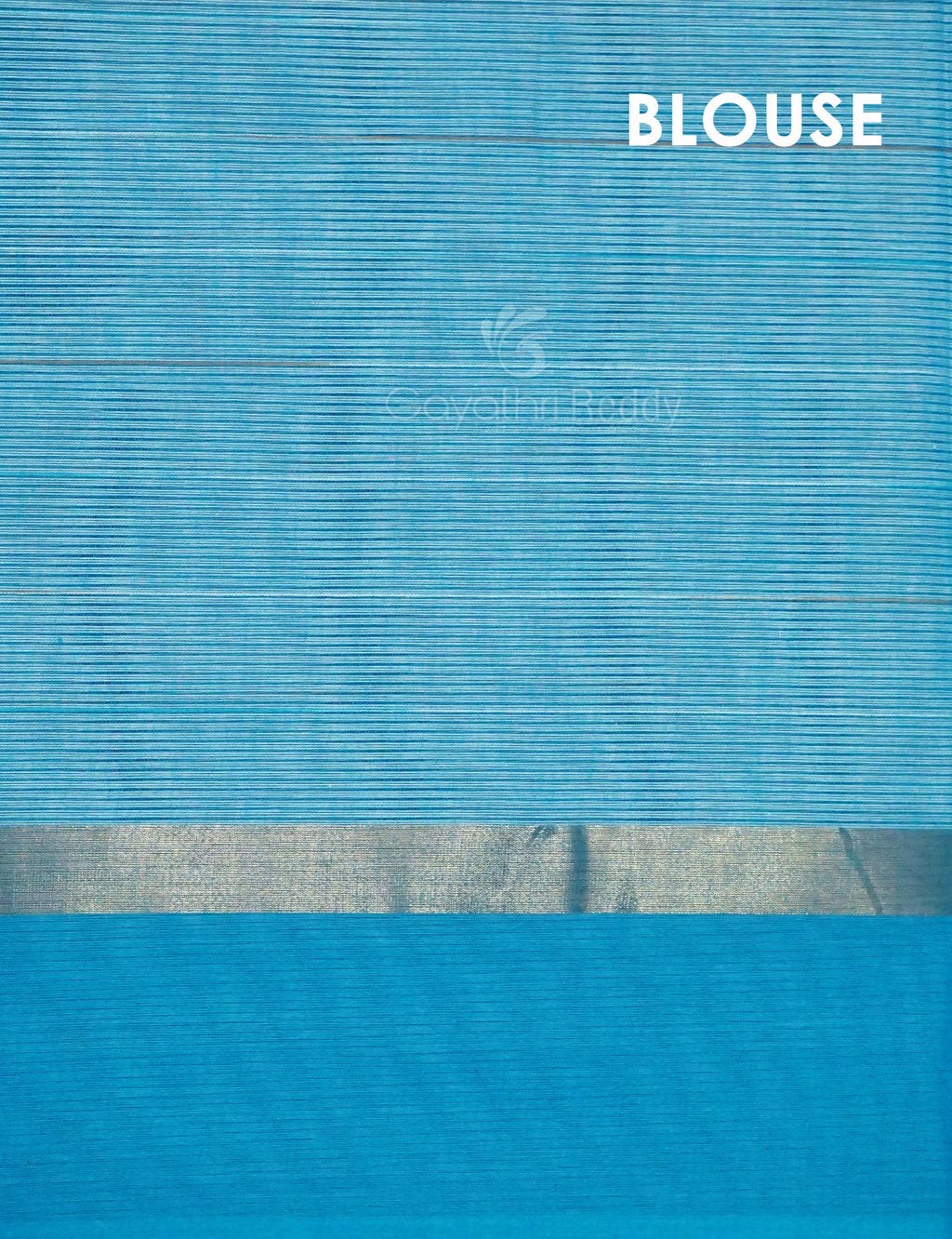 Dual Shade of Milk White And Sky Blue Pure Mangalgiri Cotton By Gayathri Reddy Designer Studio | Grocsy