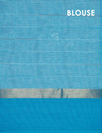 Dual Shade of Milk White And Sky Blue Pure Mangalgiri Cotton By Gayathri Reddy Designer Studio | Grocsy