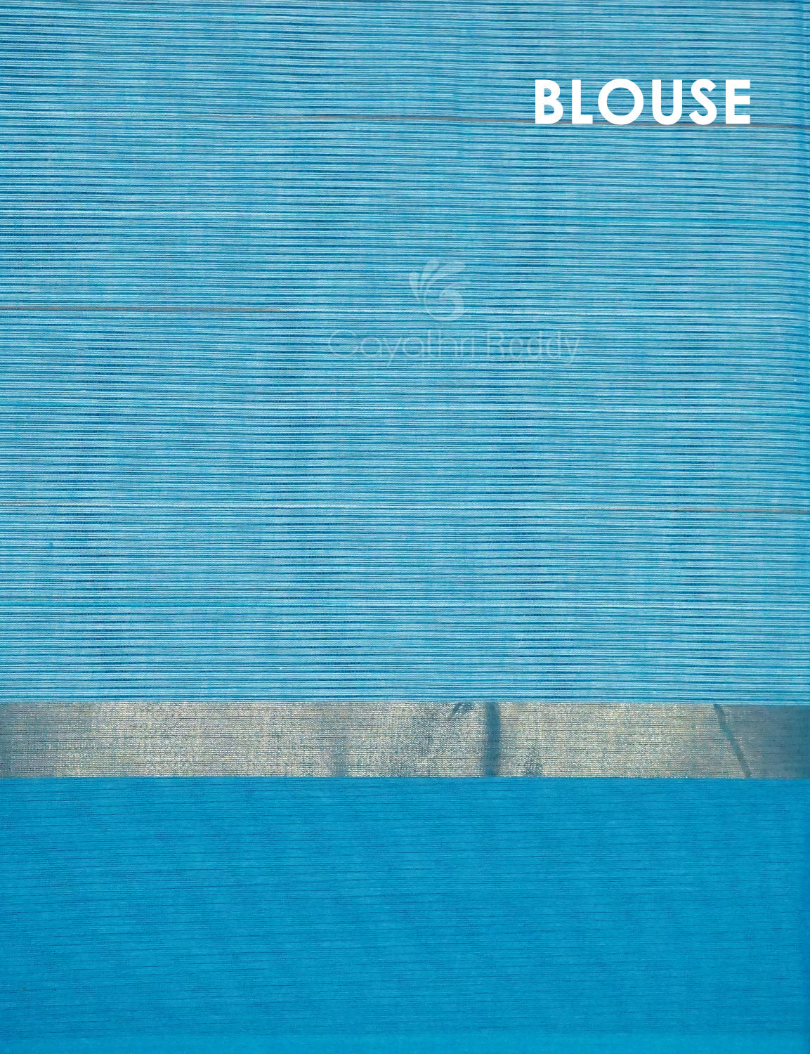 Dual Shade of Milk White And Sky Blue Pure Mangalgiri Cotton By Gayathri Reddy Designer Studio | Grocsy