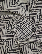 Cream And Black Colour Combo With Waves Print Pure Mulmul Cotton Saree By Gayathri Reddy Designer Studio | Grocsy
