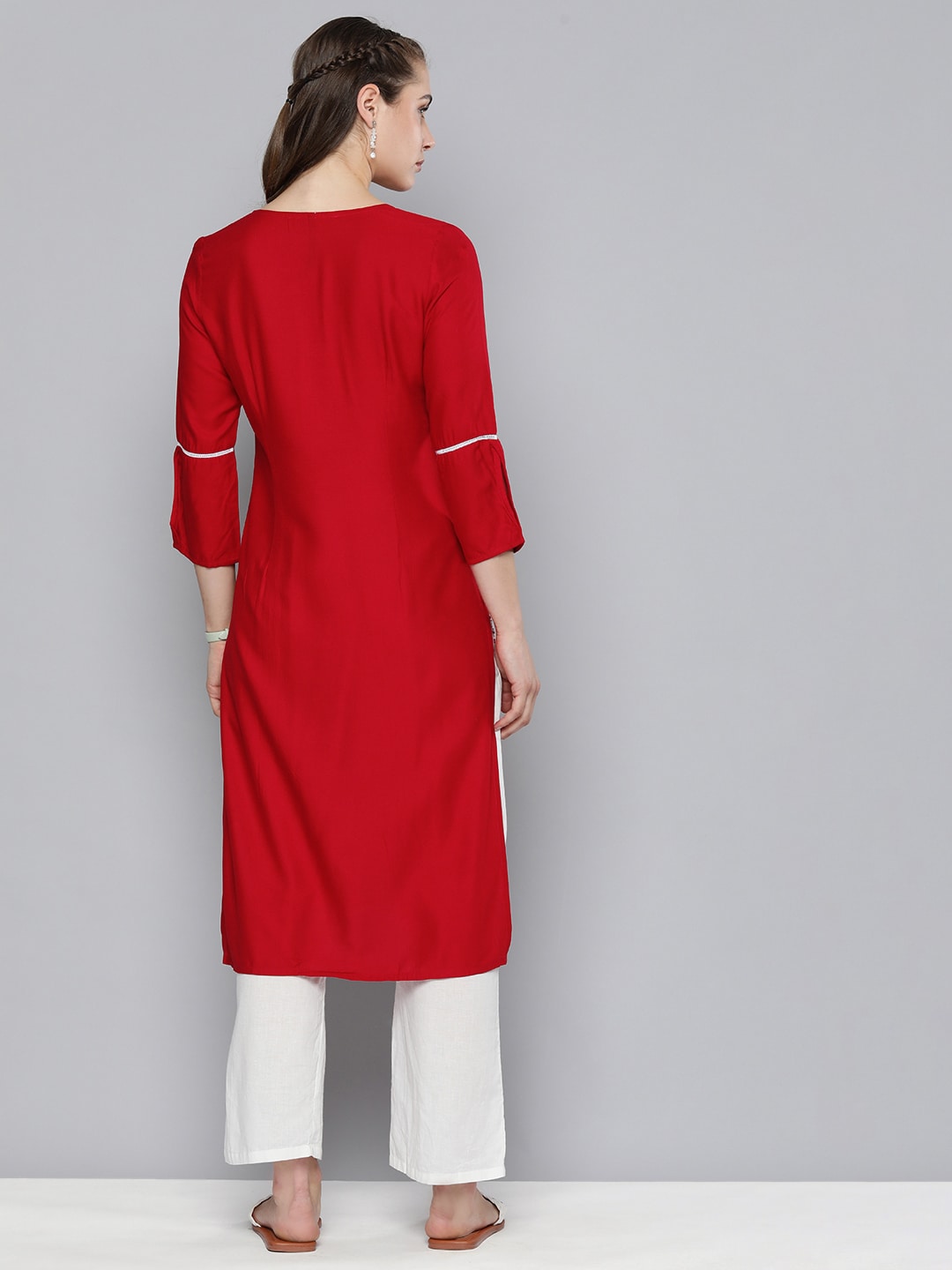 HERE&NOW Embroidered Thread Work Kurta | Grocsy