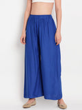 TAG 7 Women Blue Solid Palazzos | Grocsy